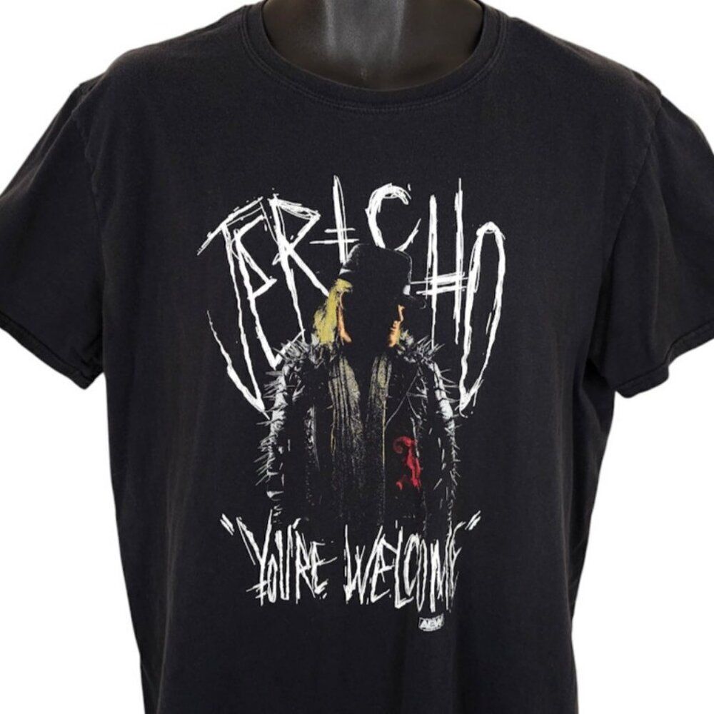 Chris Jericho T Shirt Mens Size Large Black AEW All Elite Wrestling